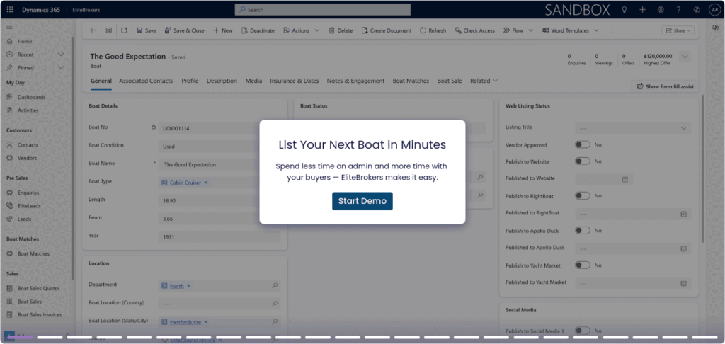 EliteBrokers list your boat within minutes for sale